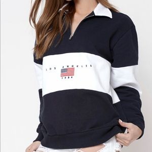 brandy melville los angeles quarter zip